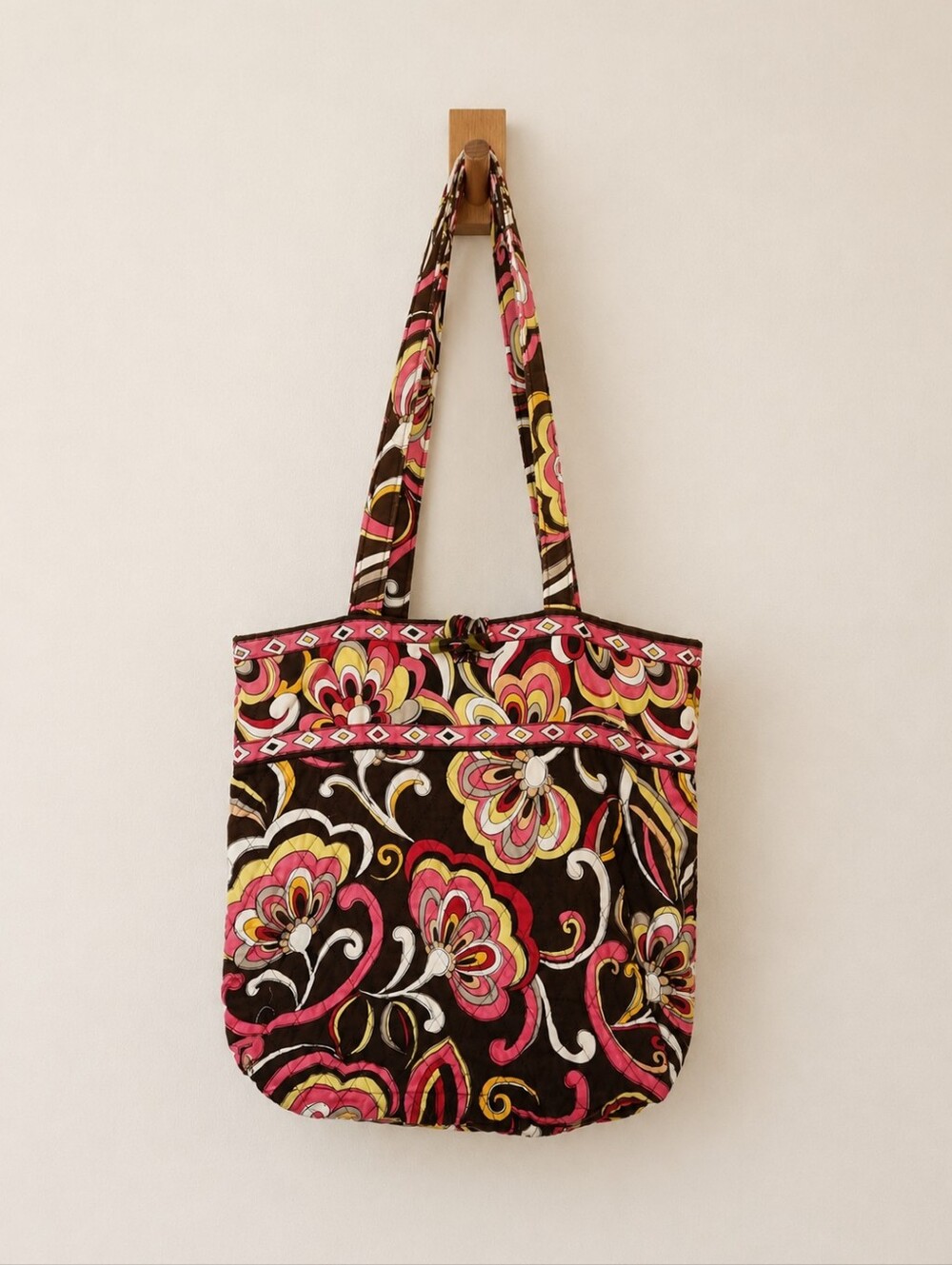 Vera Bradley Floral Quilted‎  Cotton Tote Bag in the Retired Puccini Pattern